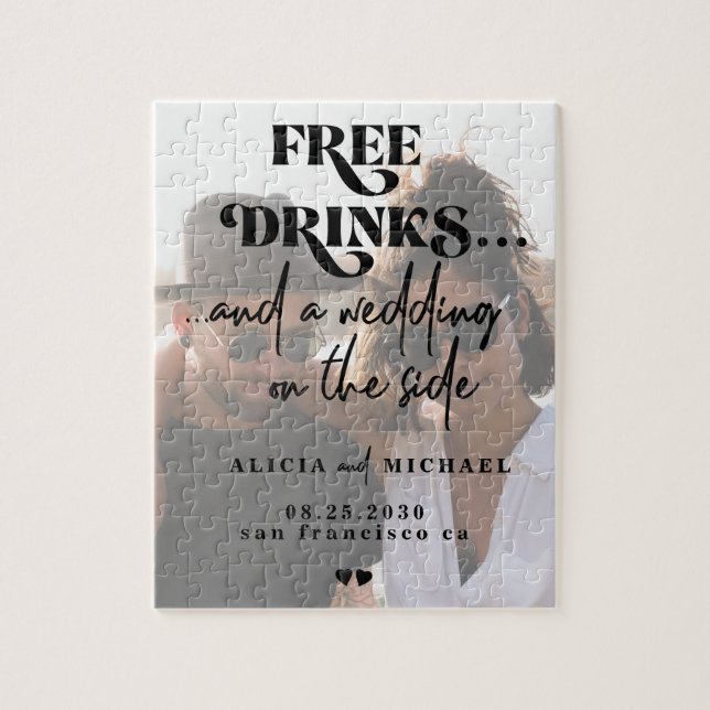 Moderne Foto Hochzeit retten das Datum Puzzle (Vertikal)