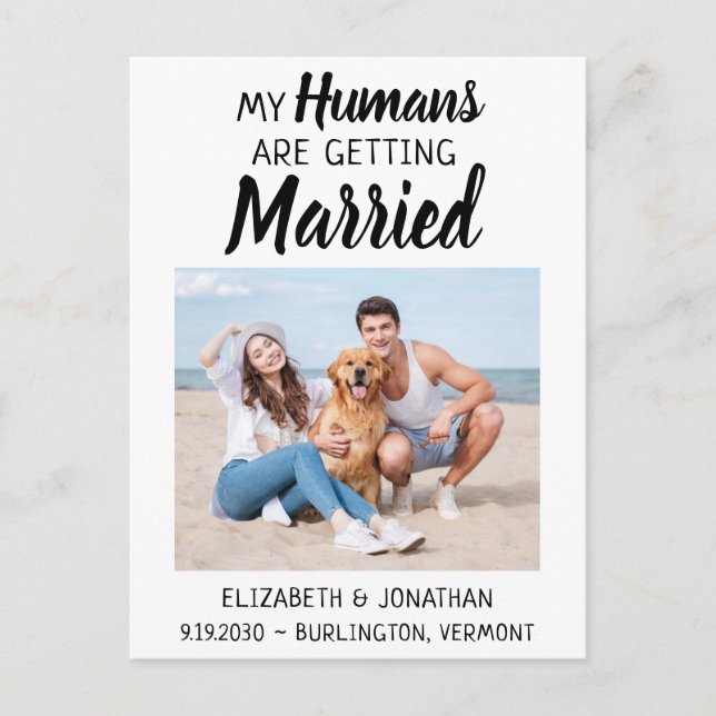 Moderne Foto-Hochzeit rettet das Datum Ankündigungspostkarte (Vorderseite)