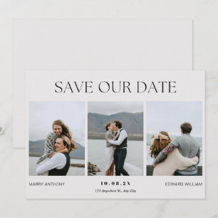 Moderne Foto-Hochzeit Save The Date