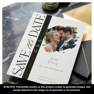 Moderne Foto-Hochzeit 'Save the Date' Postkarte
