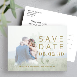 Moderne Foto Hochzeit sparen das Datum Ankündigungspostkarte