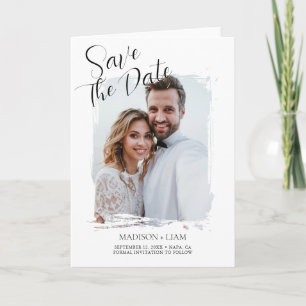 Moderne Foto-Hochzeit - Termin vormerken Feiertagskarte