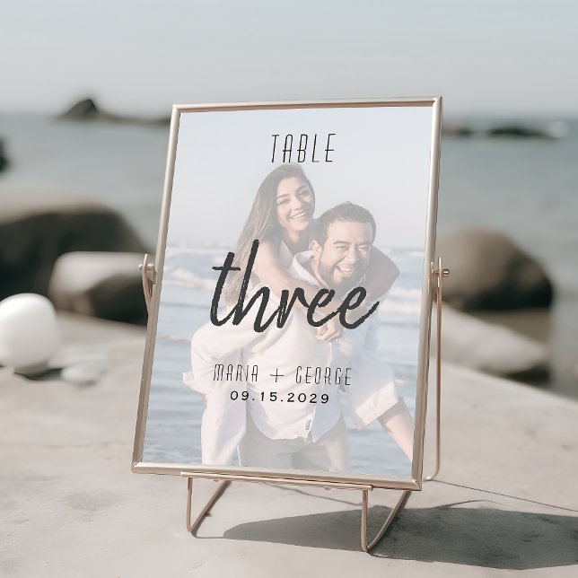 Moderne Foto-Hochzeit Tischnummer (Von Creator hochgeladen)