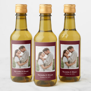 Moderne Foto-Hochzeit Weinetikett