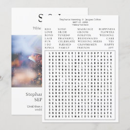 Moderne Foto Hochzeit Word Search Save the Date-W2 Einladung