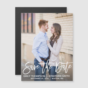 Moderne Foto-Hochzeiten sichern Datums-Magnete Magneteinladung