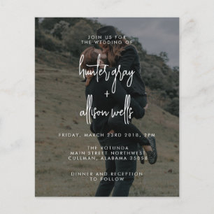 Moderne Foto-Hochzeitseinladung Flyer
