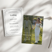 Moderne Foto-Hochzeitseinladung Minimalistisch Ele