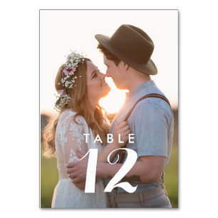 Moderne Foto-Hochzeitsempfang Tischnummer