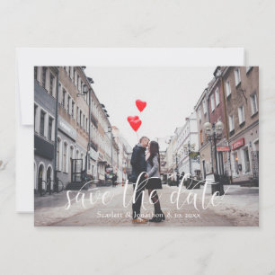 Moderne Foto-Hochzeitskarte mit Skript Save the Da Date