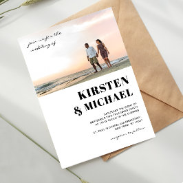 Moderne Foto Hochzeitskartkarte Einladung