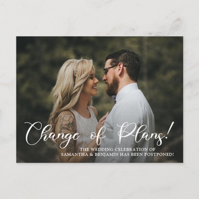 Moderne Foto Hochzeitsplanung Postkarte (Vorderseite)