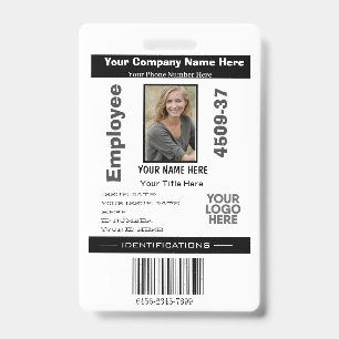 Moderne Foto-ID-Karte Mitarbeiter Geschäft QR-Logo Ausweis