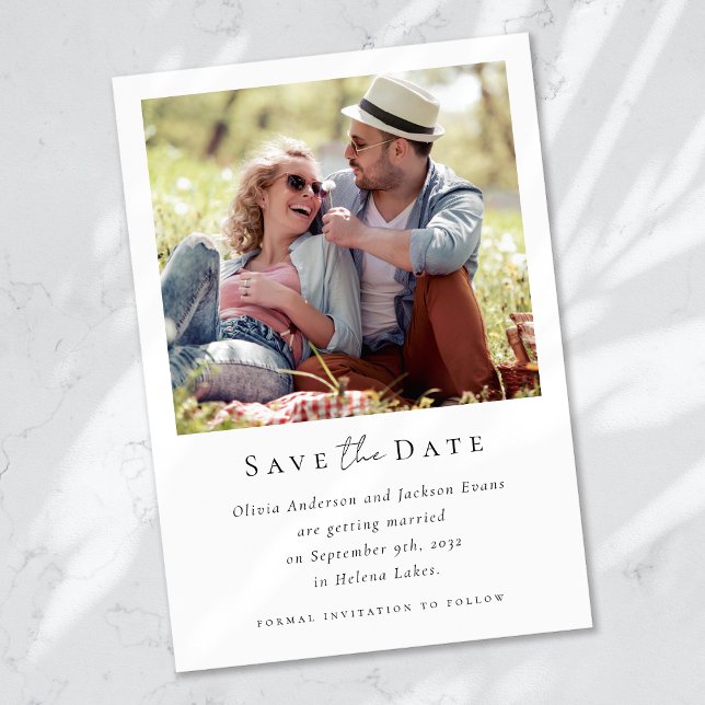 Moderne Foto-Kalligrafie-Hochzeit Save The Date (Von Creator hochgeladen)
