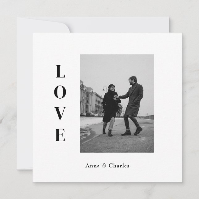 Moderne Foto-LIEBE Save the Date-Karte Date (Vorderseite)