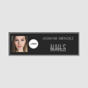 Moderne FOTO & Logo Schwarz Weiße Wimpern Künstler Namensschild