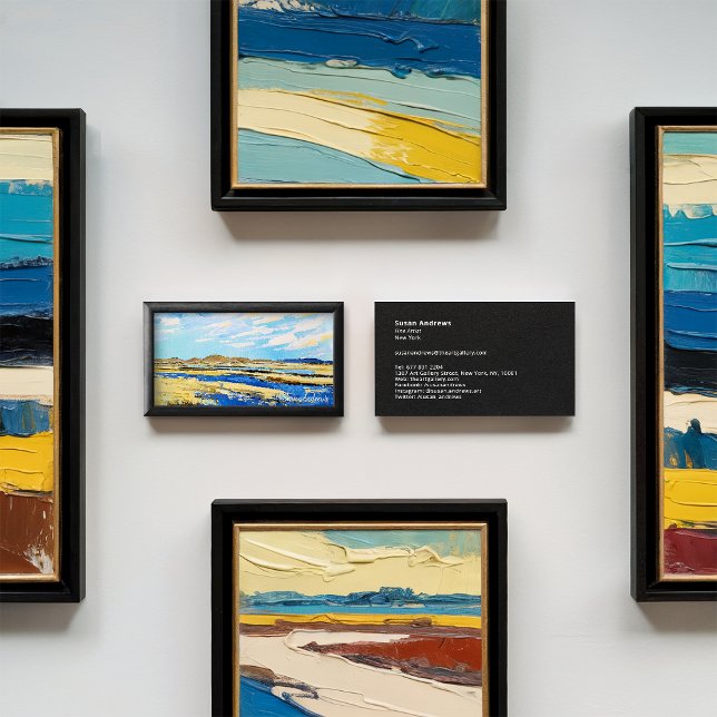 Moderne Foto-Malerei mit schwarzem Rahmen Visitenkarte (Modern black frame photo artwork painting minimal)