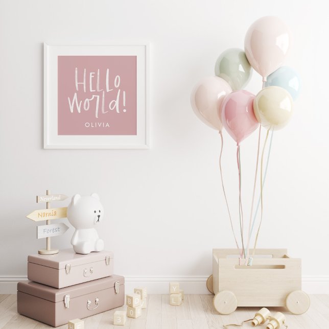 Moderne Foto-Monogramm-Familie mädchenhaft pink-we Poster (Von Creator hochgeladen)