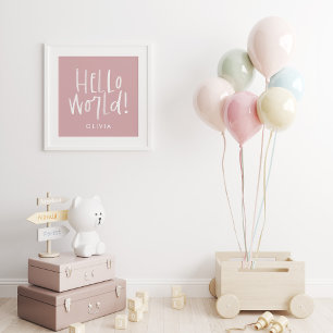 Moderne Foto-Monogramm-Familie mädchenhaft pink-we Poster