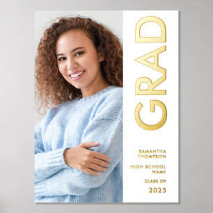 Moderne Foto Name Class of 2025 Abschluss Real Foliendrucke
