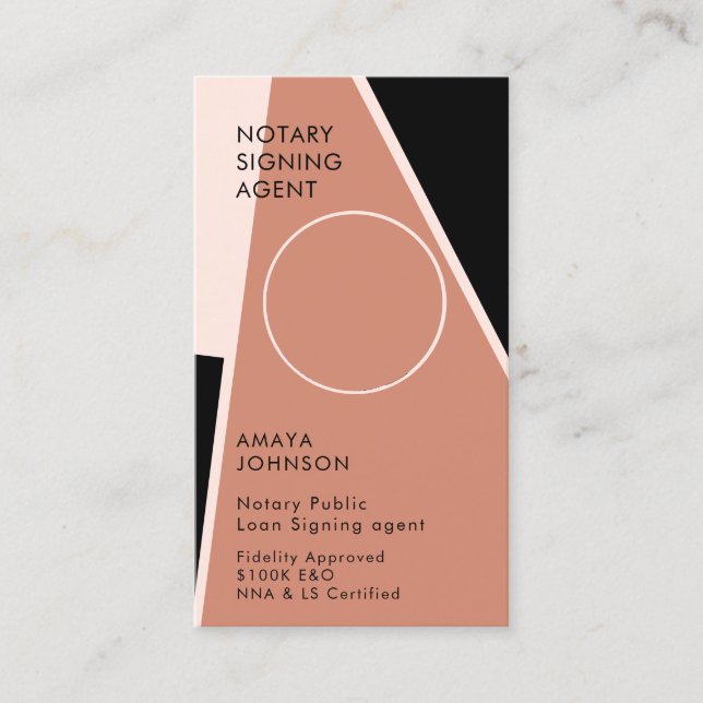 Moderne Foto Notar Signatur Agent Business Card Visitenkarte (Vorderseite)
