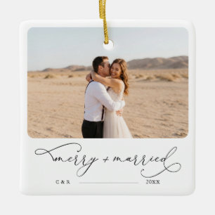 Moderne Foto-Ornamente   Fröhlich & Verheiratet Fo Keramikornament