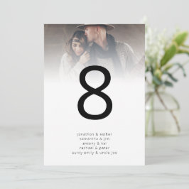 Moderne Foto Overlay-Gästennamen-Tischnummer