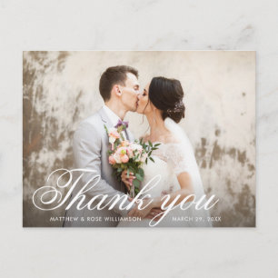Moderne Foto Overlay Hochzeit danke Ihnen Karte
