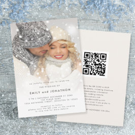 Moderne Foto Overlay QR Weihnachtsfeier Einladung
