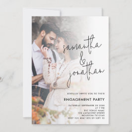 Moderne Foto Overlay-Verlobung Einladung