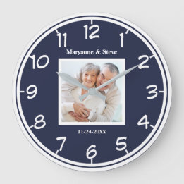 Moderne Foto-Paare Hochzeitsjubiläum Große Wanduhr