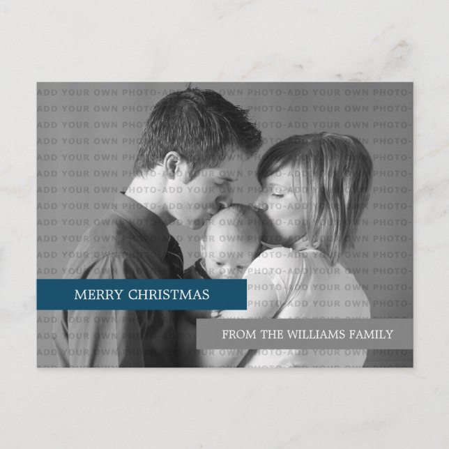 Moderne Foto Postkarte (blau/grau) (Vorderseite)