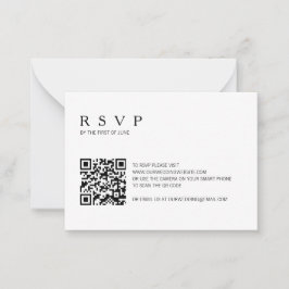 Moderne Foto QR Code Wedding Mini RSVP Card Mitteilungskarte