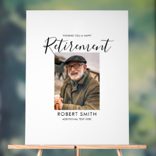 Moderne Foto-Ruhestands-Gästebuch-Unterschrift Acrylschild