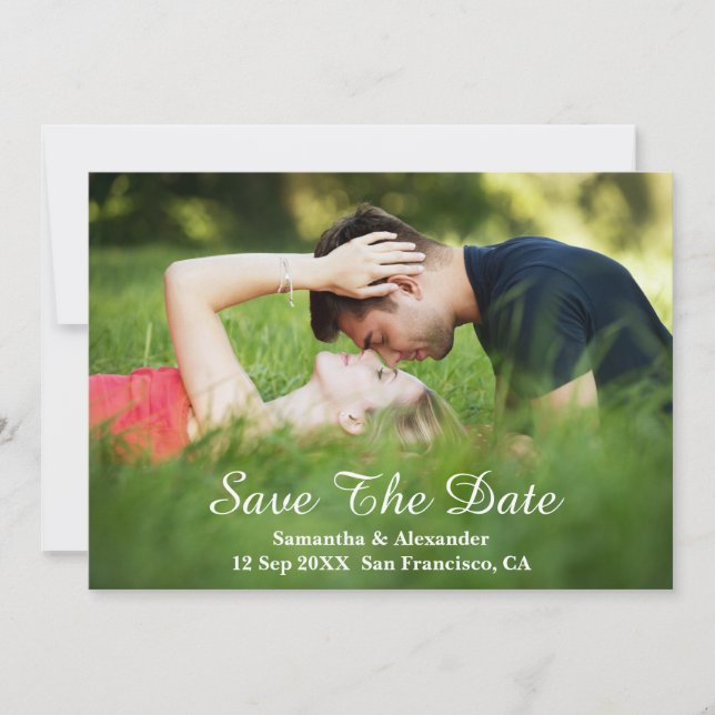 Moderne Foto Save the Date Card (Vorderseite)