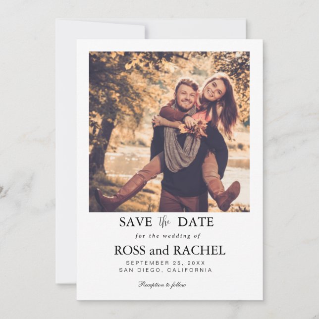 Moderne Foto Save the Date Card (Vorderseite)