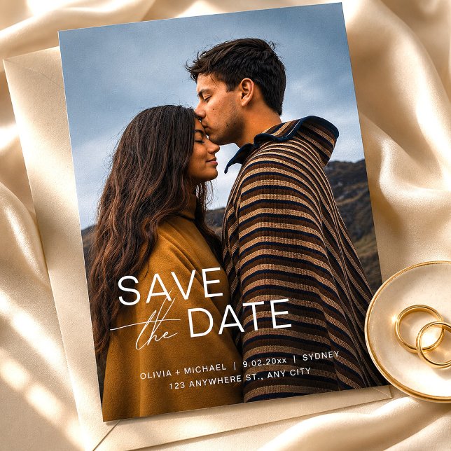 Moderne Foto-Save-the-Date-Hochzeit Einladung (Modern Photo Save the Date Wedding Invitation, Wedding Announcement, Digital Save the Date)