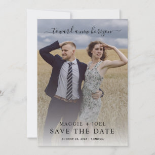 Moderne Foto-Save-the-Date-Karte Neuer Horizont Einladung
