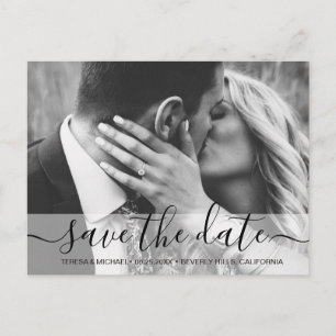 Moderne Foto-Save the Date-Verlobung Postkarte