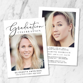 Moderne Foto Script Graduation Party Einladung