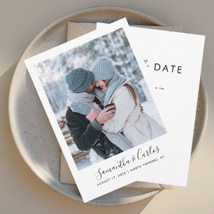 Moderne Foto-Script-Hochzeit Save The Date