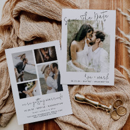 Moderne Foto Script-Verlobung Save the Date Einladung