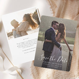 Moderne Foto Script Wedding Save The Date