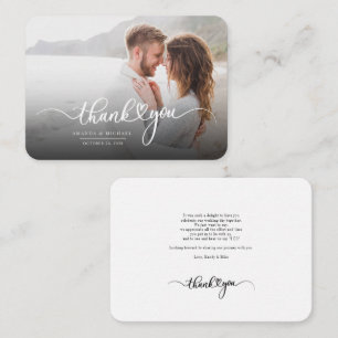 Moderne Foto Script Wedding Vielen Dank Mitteilungskarte