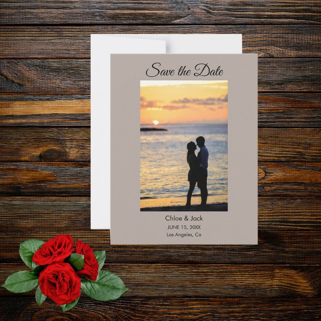 Moderne Foto-Stein-Grau Save-The-Date-Karte Save The Date (Von Creator hochgeladen)