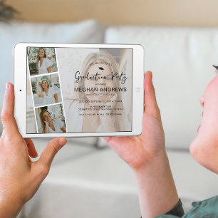 Moderne Foto Strip Collage Graduation Party Einladung