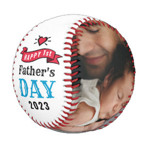 Moderne Foto Typografie des 1. Vatertages Baseball