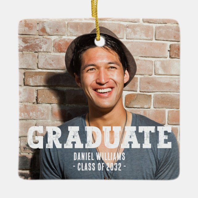 Moderne Foto-Typografie Keramikornament (Vorderseite)