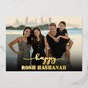 Moderne Foto-Typografie Rosh Hashanah Neujahr Folien Feiertagskarte