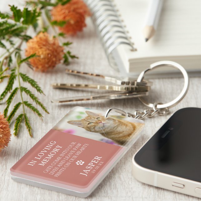 Moderne Foto- und Beileid-Quote Schlüsselanhänger (Vorderseite rechts)